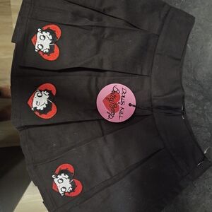 Dolls Kill Black Skirt with Red Accents